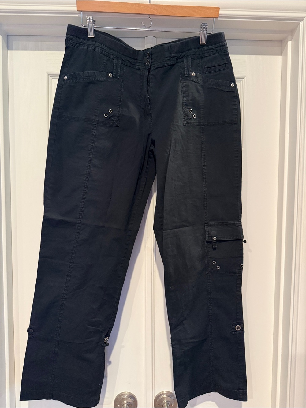 Chico's Black Cargo Pants with Utility Pockets 2.5